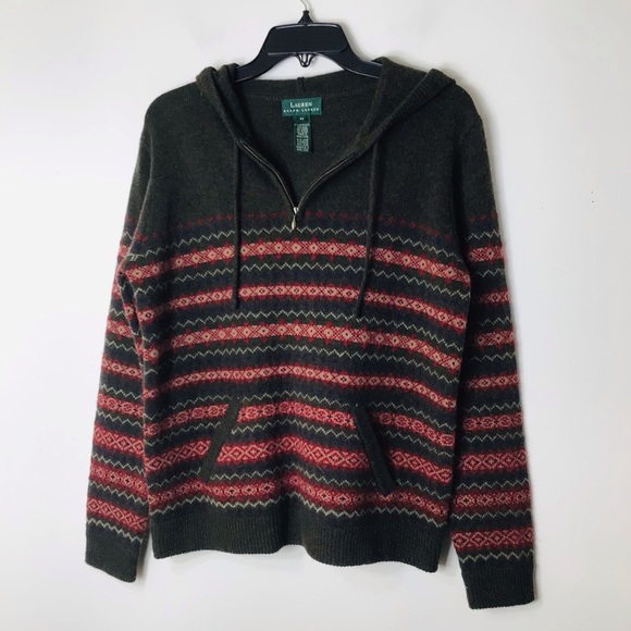 Lauren Ralph Lauren vintage rare sweater women full zip hoody women medium - Picture 9 of 9